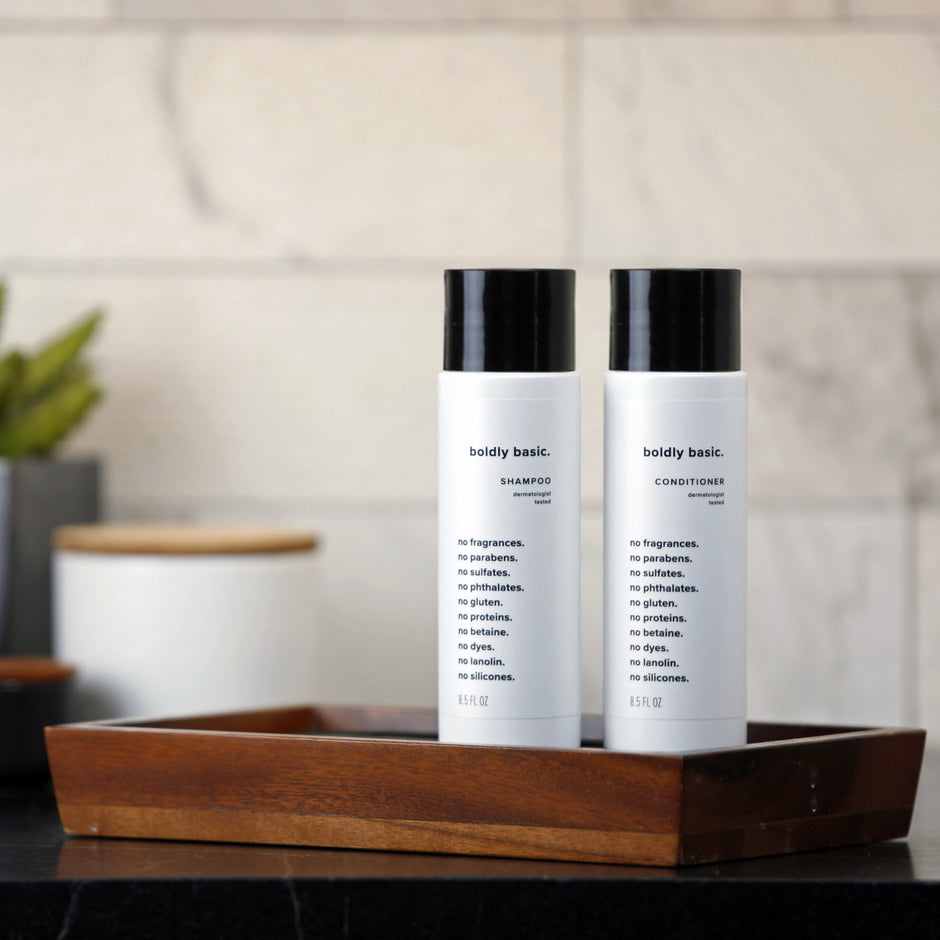 Boldly Basic Fragrance Free Shampoo, Conditioner, Face & Body Wash